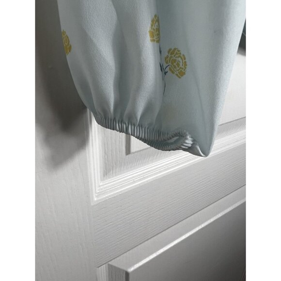 Elodie Long Sleeve Blouse Womens XS light blue green floral elastic waist/sleeve - Picture 3 of 14